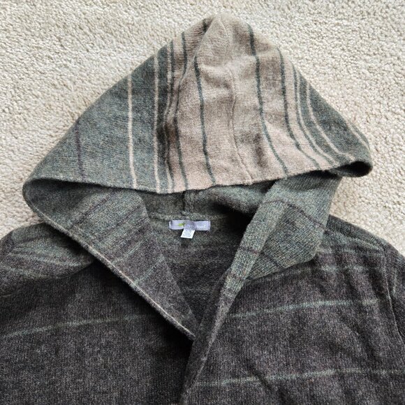 Toad & Co Heartfelt Hoodie Wool Striped Brown, Tan, Green - Picture 5 of 10